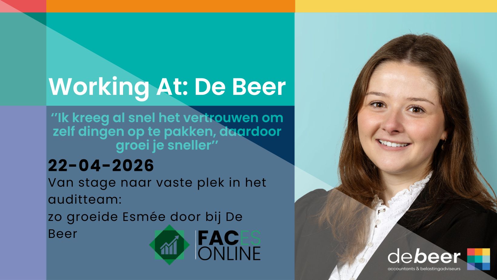 Van stage naar vaste plek in het auditteam: zo groeide Esmée door bij De Beer